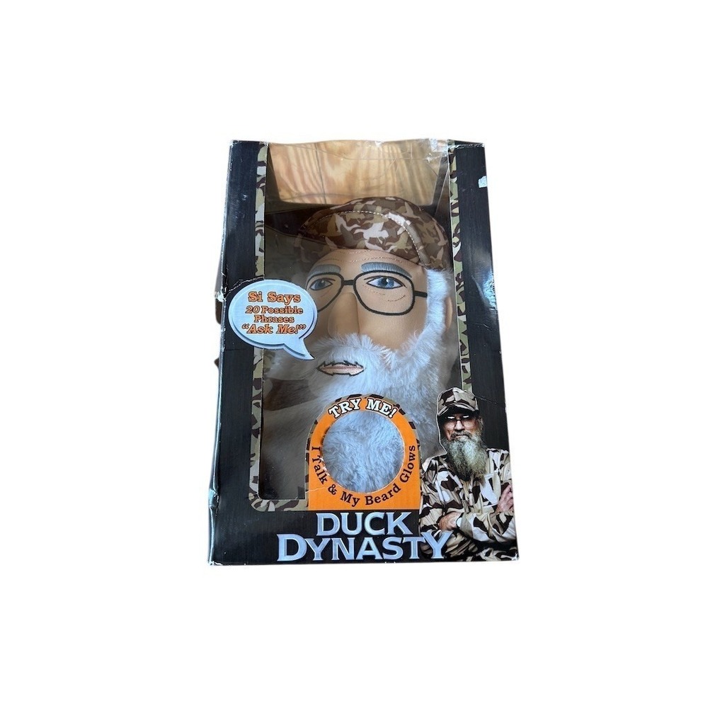 Duck Dynasty Uncle Si Si Says Talking Plush Doll Beard Glows Interactive NIB box